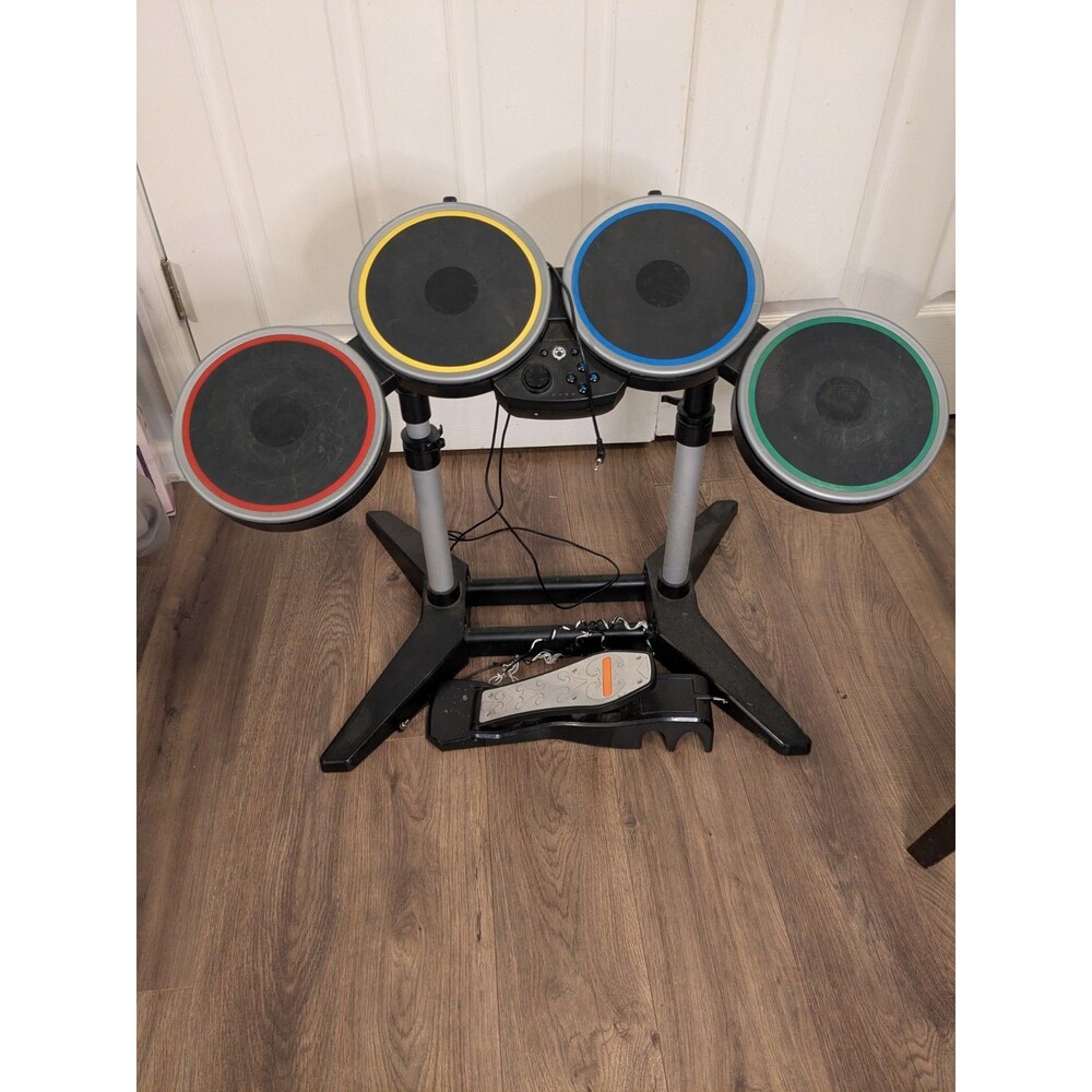 Nintendo Wii Rock Band Drum Set Harmonix w Pedal Wired Powers On - Parts Repair